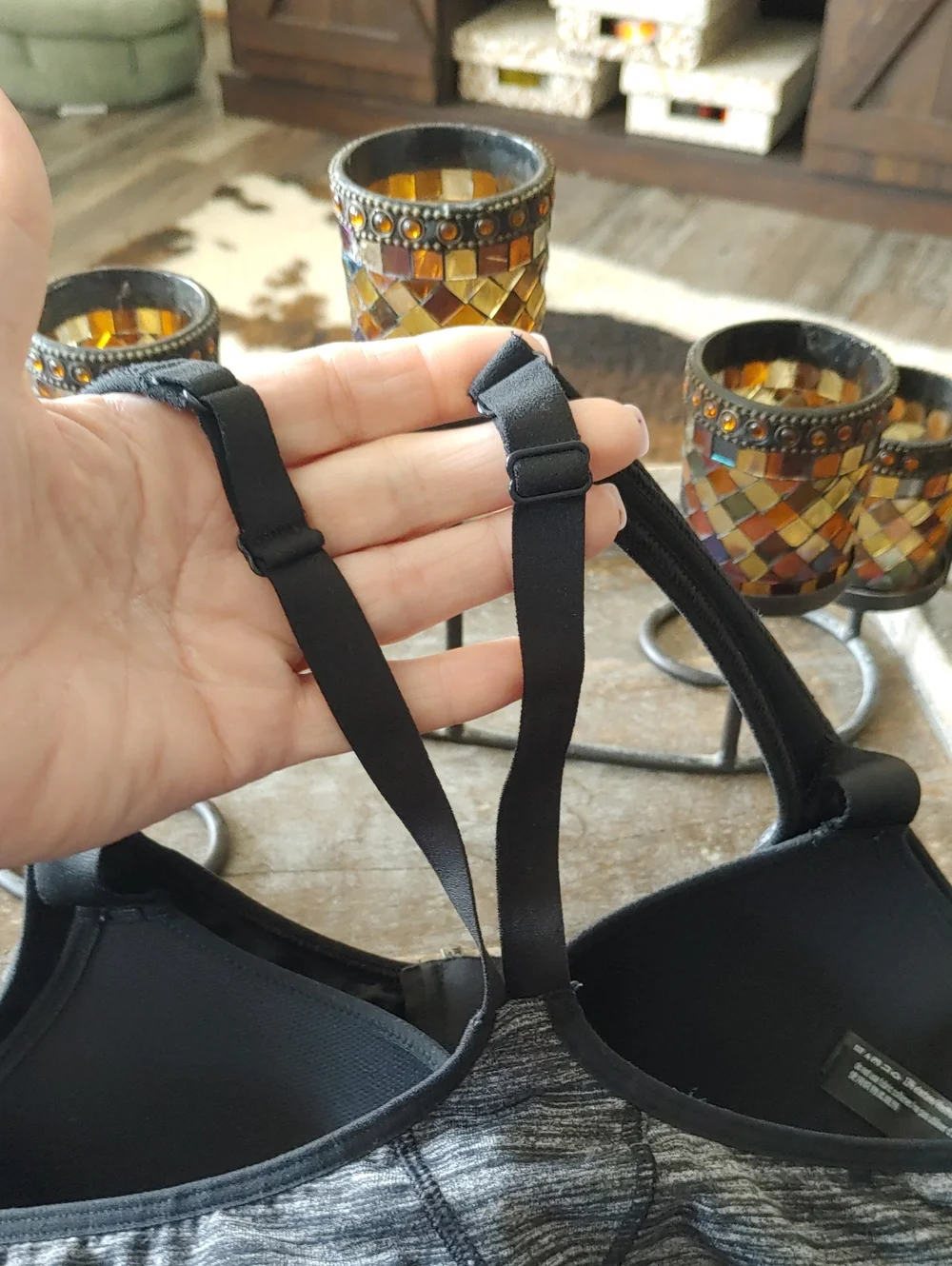 Victoria's Secret Sport 36B Sexy Heatherd Grey Sports Bra Built In Bra